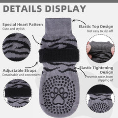 KOOLTAIL dog-socks anti-slip grip on floor enhances indoor traction