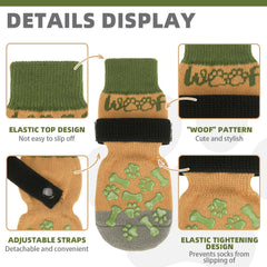 KOOLTAIL dog socks grip pattern close-up highlights non-slip traction and wear longevity.