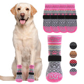 KOOLTAIL dog socks in pink paw protector offer gentle paw protection and anti-slip grip.
