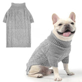 KOOLTAIL dog sweater grey full-front view showing cozy warmth for walks