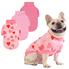 KOOLTAIL dog sweater pink XS with love-heart pattern, cozy fleece warmth for cold days
