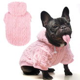 KOOLTAIL fleece dog sweater hoodie front view, delivers cozy warmth for winter walks.