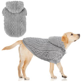 Kooltail fleece dog sweater hoodie front view for warm winter walks.