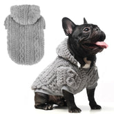 KOOLTAIL fleece dog sweater hoodie gray front view for warm, cozy walks