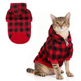 KOOLTAIL hoodie gato cuadros con gorra, ideal para paseos invernales.