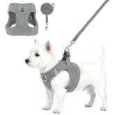 KOOLTAIL plush small-dog-harness closeup-padding highlights ultra-soft teddy fleece for chilly walks