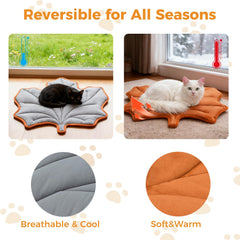 KOOLTAIL Self Warming Cat Bed Mat aluminum foil core—reflects heat to keep pets warm.