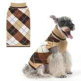 KOOLTAIL suéter para perros con cuello alto y diseño a cuadros, ideal para paseos invernales.