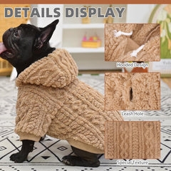 KOOLTAIL warm dog hoodie with hat drawstring for wind protection.