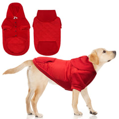 KOOLTAIL warm dog winter coat back view offers full coverage for cold-weather walks