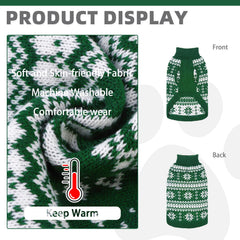KOOLTAIL warmth closeup dog sweater green highlights plush acrylic for indoor-outdoor comfort.