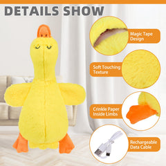 KOOLTAIL yellow duckling plush appeals to dogs during playtime and comfort.