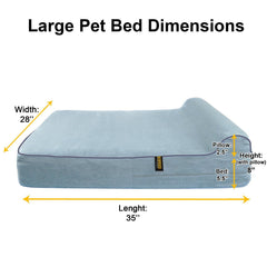 KOPEKS dog bed replacement cover grey large close-up fabric texture for durability.