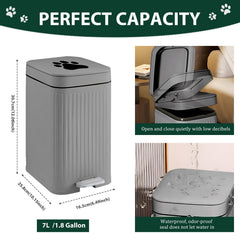 Kopuncare outdoor foot-pedal dog poop trash can enables hands-free disposal.