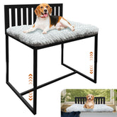 Koretech Beside Dog Bed frame angle view highlights sturdy metal support for restful co-sleeping
