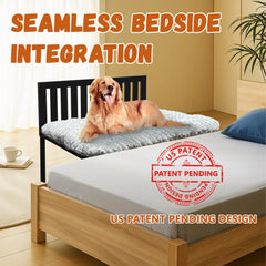 Koretech Beside Dog Bed side profile shows adjustable height for bed alignment.