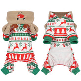 Kosiyi Christmas dog pajamas show hooded pullover for cozy warmth during chilly walks