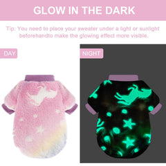 Kosiyi small dog sweater night glow pink belly wrap detail fits easy potty access.