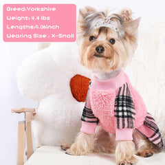 Kosiyi XXS pink puffy sleeves small dog sweater for photoshoots