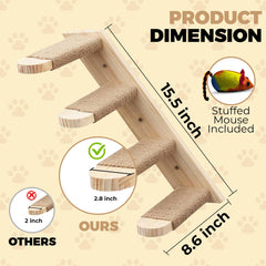 Kosume Cat Wall Steps solid wood finish blends with home décor while supporting climbing.