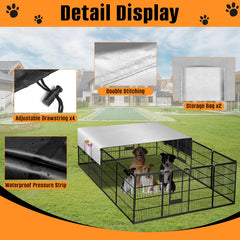 Kovshuiwe dog playpen cover waterproof material keeps rain out for rainy day play