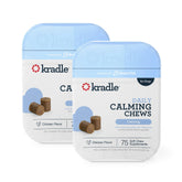 Kradle Calming Chews bottle closeup showing calm-support for dogs