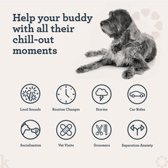 Kradle Calming Chews ingredient blend close-up highlighting natural calming components