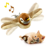 KreizyGo sparrow front view cat toy with interactive flapping wings for busy kittens.