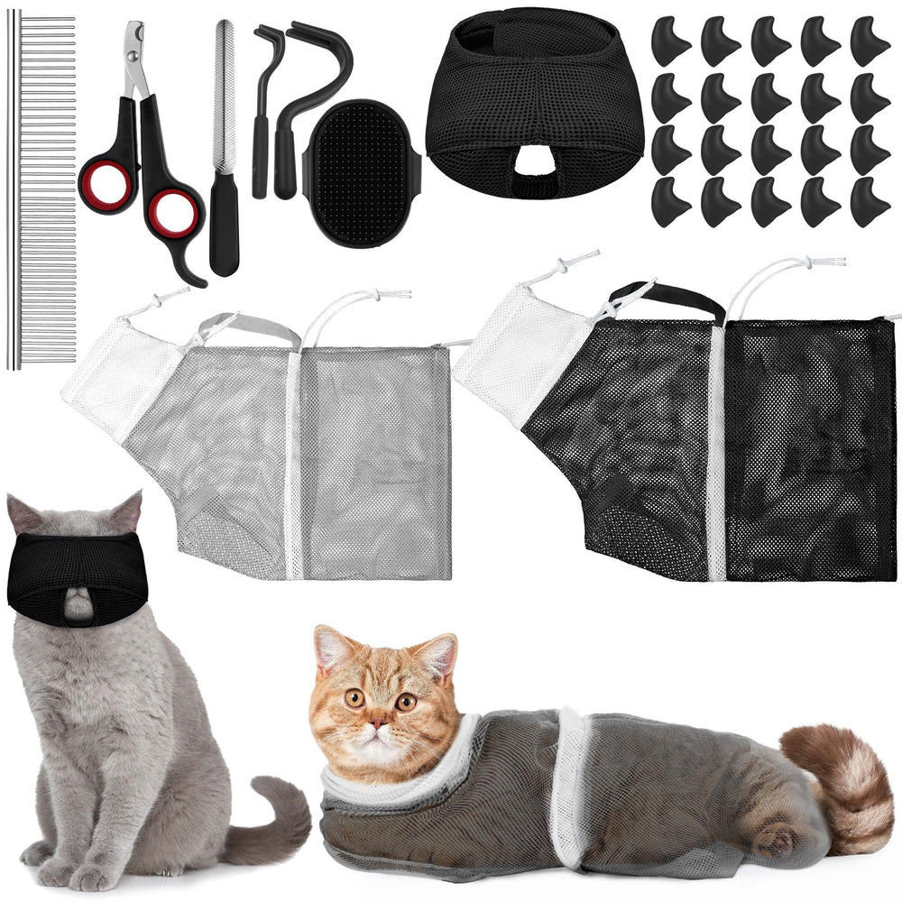 Kritkin bathing bag gray-black provides secure, one-paw bathing.