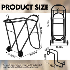 Kritkin foldable saddle cart design saves space when stored.