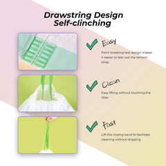 KropBom drawstring litter bags simplify changing litter with no mess or odor.