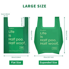KropBom tie-handles vest-style for easy sealing and cleanup