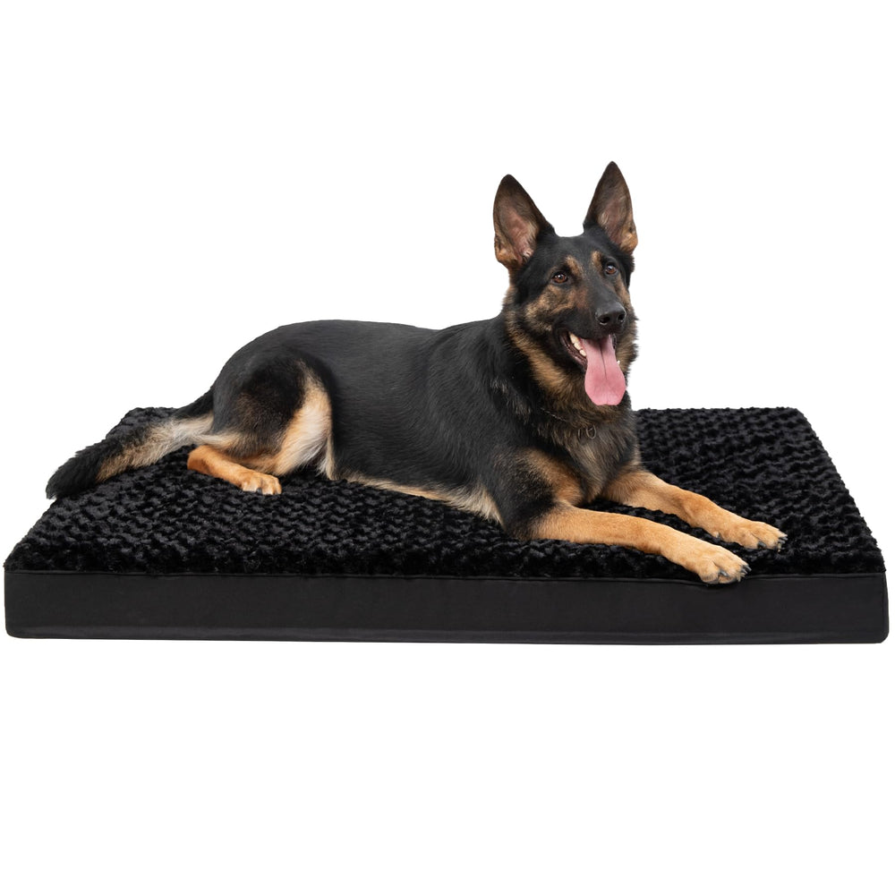 KSIIA dog crate bed with rose velvet cover offers plush comfort for pets.