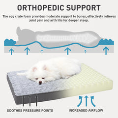 KSIIA dog bed egg crate foam provides joint-support for small dogs