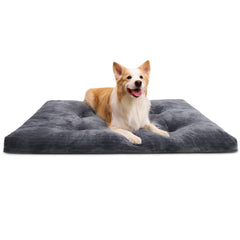 KSIIIA dog crate bed front view highlights plush padding for joint support