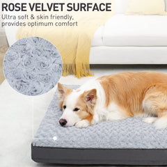 KSIIA dog crate bed orthopedic 4-inch egg crate foam provides strong joint support.
