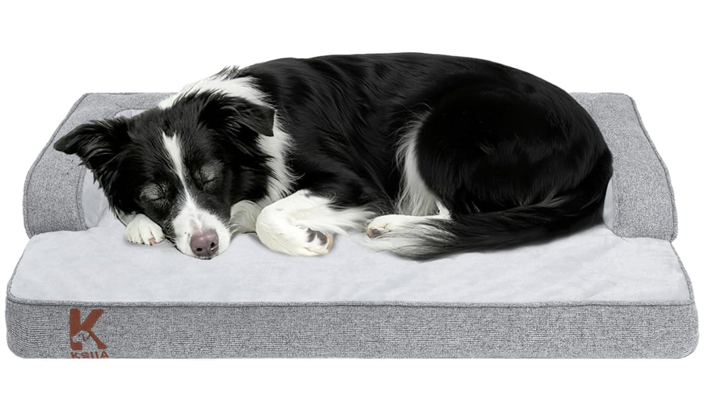 KSIIIA Washable Dog Bed top view showing orthopedic support for seniors.