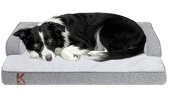 KSIIIA Washable Dog Bed top view showing orthopedic support for seniors.
