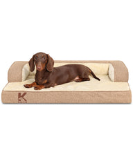 KSIIIA Washable Dog Bed large side view highlighting sturdy edge support for seniors