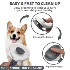 KUEIOX deshedding brush for dogs and cats removes loose hair gently.