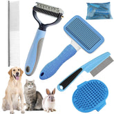 KUEIOX dog brush self-cleaning: easy shedding cleanup during grooming.