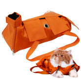Kukaster Pet Cat Restraint Bag orange front view for safe nail trimming