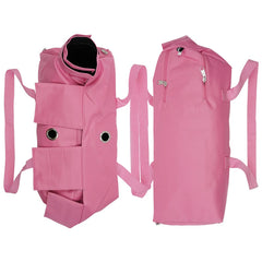 Kukaster Pet restraint bag pink-m features zipper closure immobilizing paws to prevent scratches.