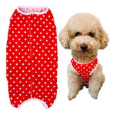 Kukaster Pet dog recovery suit back buttons for easy secure wear post-surgery