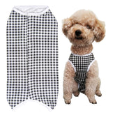 Kukaster Pet dog recovery suit front view with snap closures for easy dressing and wound protection.