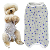 Kukaster Pet recovery suit front view offers secure protection during post-surgery recovery.