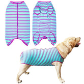 Kukaster Pet recovery suit front view for post-surgery comfort