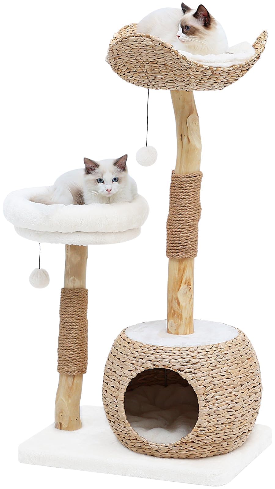 KULAMOON cat tree tower base demonstrates sturdy construction for large cats and multi-cat households.