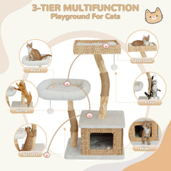 KULAMOON modern cat tree multi-level design encourages climbing and exploration