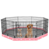 KUMOUARTS dog playpen bottom pad pink fits 24-inch octagon playpen, keeps floors clean.